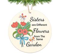 Appreciation Gifts for Sister Wooden Ornament for Big Little Sisters Soul Sister Stepsister Bonus Sisters Best Friend Christmas Tree Decoration Friendship Appreciation Gifts for Women Friends Sibling