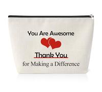 Appreciation Gifts for Women Makeup Bag Thank You Cosmetic Pouch for Women Friend Her Encouragement Cosmetic Bag Presents for Staff Sister Doctor Nurse Volunteer Teacher Students Toiletry Bag