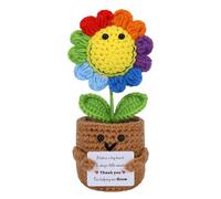 Appreciation Gifts for Women Men Positive Crochet Sunflower Thank You Gifts for Mum Teacher Mentors Coworkers Boss,Thank You for Helping Me Grow Graduation Gift for Teacher Collectible Dolls