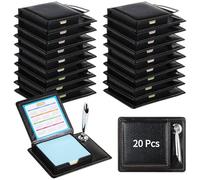 Appreciation Gifts Thank You Sticky Note Stand, Memo Holder with Pu Leather Box, Sticky Notes Pen Holder for Nurse Employee Coworker Teacher 20Pcs