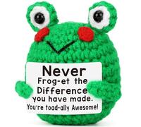Appreciation Gifts Thank You Teacher Women Coworker Employee Retirement Leaving Going Away Farewell Gift Boss Nurse Mentor, Mother's Day for Moms Grandma Wife Sister, Mini Positive Crochet Frog