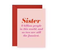 Appreciation Greeting Card for Sisters - 'Sister Funny' - Gifts for Siblings, In-Law, Step Sis, Bestie, Family, Girls, Ladies, Her - Whole Population- Comes with Fun Stickers