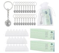 Appreciation Keepsakes Set For Coworkers, Employees, 60 Pcs Employee Gifts, White Drawstring Bags, Inspirational Greeting Cards, Vintage Globe Keychains Included