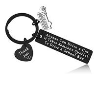 Appreciation School Bus Driver Gifts Keyring Thank You Keychain Gift for School Bus Drive Father Day Thanksgiving Day Birthday Bus Driver Gifts for Dad Friends Employee