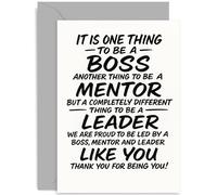 Appreciative Boss's Day Card for Mentor or Leader, 'Proud to Be Led by You' Gift, Thoughtful Graphic Design, for Friend Colleague Family, Blank Inside with Envelope