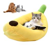 Apprelady Cat Bed, Cute Banana Shaped Cat Beds 23x13 Inch Soft Cozy Lovely Pet Supplies for Cats Kittens Rabbit Small Dogs, Yellow.