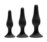 GreyGasms Black Silicone Apprentice Anal Trainer Set - 3-Piece