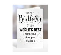 APPRENTICE birthday card from MANAGER, gifts for men, women, greetings card, happy birthday presents for, A5-84a_9
