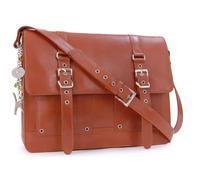 Catwalk Collection Handbags - Women's Large Leather Messenger Bag - Ladies 15.6 inch Laptop Bag - Crossbody Bag For A4 Notepads - APPRENTICE - Tan