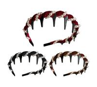 Apprentices Are The Teeth, Vintage Artificial Pearl Banner For Big Skull, 3 Pieces Headband With Teeth, Elegant Hairstyle Accessory For Business School Outside