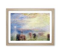 Approach To Venice By Joseph Mallord William Turner Classic Painting Framed Wall Art Print, Ready to Hang Picture for Living Room Bedroom Home Office Décor, Oak A2 (64 x 46 cm)
