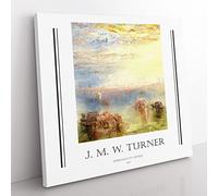 Approach To Venice By Joseph Mallord William Turner Exhibition Museum Classic Painting Canvas Wall Art Print Ready to Hang, Framed Picture for Living Room Home Décor, 35x35 cm (14x14 Inch)