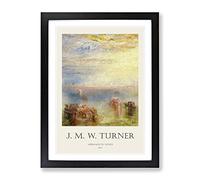 Approach To Venice By Joseph Mallord William Turner Exhibition Museum Painting Framed Wall Art Print, Ready to Hang Picture for Living Room Bedroom Home Office Décor, Black A3 (34 x 46 cm)