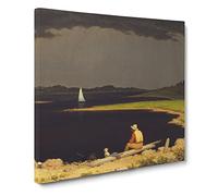 Approaching Thunder Storm by Martin Johnson heade Canvas Print | Gallery Wrapped 30mm Frame Wall Art | 14x14 inches | Ready to Hang | Classic Picture | Living Room Bedroom Lounge Office