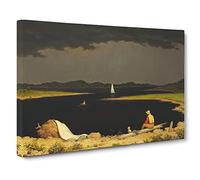 Approaching Thunder Storm By Martin Johnson Heade Canvas Print | Gallery Wrapped 30mm Frame Wall Art | 24x16 inches | Ready to Hang | Classic Picture | Living Room Bedroom Lounge Office