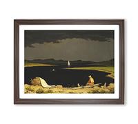 Approaching Thunder Storm By Martin Johnson Heade Classic Painting Framed Wall Art Print, Ready to Hang Picture for Living Room Bedroom Home Office Décor, Walnut A2 (64 x 46 cm)