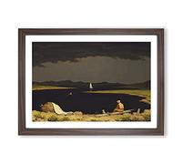 Approaching Thunder Storm by Martin Johnson Heade Framed Print | A2 Walnut Framed Wall Art | Ready to Hang | Modern Landscape Picture | Living Room Bedroom Lounge Office