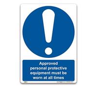 Approved PPE must be worn Sign - A3 Self-adhesive Vinyl - Mandatory Safety Clothing PPE