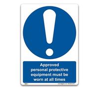 Approved PPE must be worn Sign - A5 Self-adhesive Vinyl - Mandatory Safety Clothing PPE
