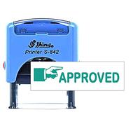 Approved Self-Inking Stamp - Shiny S-842 with Pointing Hand Icon | Ideal for Offices, Schools, Quality Checks & Document Validation