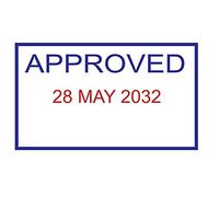 Approved Stamp Self Ink Rubber Stamp with Date Size - 47 x 18 mm