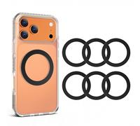 APPS2Car Universal Metal Rings for MagSafe Chargers & Mounts. 6 non-magnetic black rings, fits smartphone cases.