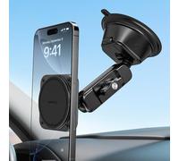 APPS2Car Vacuum Suction Cup Magnetic Phone Holder for Car Windshield Dashboard, Upgraded Heavy Duty Aluminum Alloy Arm, Strong N55 Magnets