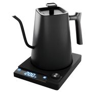 APQ Auto Shut-off Gooseneck Electric Kettle with Temperature Control 0.9L, Black Electric Kettle Gooseneck, 1200W Rapid Heating Stainless Steel Kettle for Pour Over with LED Display