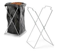 APQ Leaf Bag Holder Stand 18 x 14 x 32. X-Frame Portable Trash Bag Holder Outdoor. Metal Folding Trash Bag Holder. Trash Bag Stand Holder for Garden, Laundry, Yard