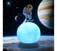 Apradas Astronaut Night Light, Space Moon Night Light, USB Powered Rechargeable, for Bedroom Desktop, Birthday Gift for Adult (Blue)