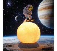 Apradas Astronaut Night Light, Space Moon Night Light, USB Powered Rechargeable, for Bedroom Desktop, Birthday Gift for Adult (Yellow)