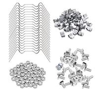 Apragaz Greenhouse Repair Kit - 50 Stainless Steel Clips, 50 Z Overlap Clips, 50 Aluminium Nuts & Bolts - Silver - M6 x 12mm - Glass Greenhouses
