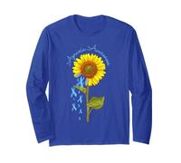 Apraxia Warrior Awareness Sunflower Brain Head Damage Long Sleeve T-Shirt