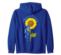 Apraxia Warrior Awareness Sunflower Brain Head Damage Zip Hoodie