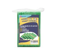 Apremont 100 Pieces Jumbo Green Colored Wooden 6 Inches Long Craft Sticks, Popsicle Stick, Arts and Crafts, Best for DIY Games Making, Building Designs or Kids Education