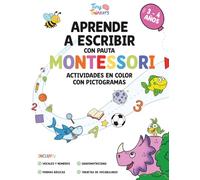Aprende a Escribir con pauta Montessori - Vocales 3-4 años: Cuaderno de preescritura, grafomotricidad y lectoescritura en color con actividades ... ... para desarrollar la motricidad y la atención)