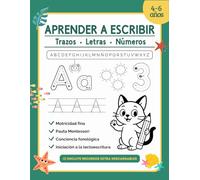 Aprender a Escribir: Cuaderno de Caligrafía y Lectura Montessori para niños de 4-7 años