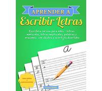 Aprender a escribir letras: Escritura cursiva para niños - letras minúsculas, letras mayúsculas, palabras y oraciones con chistes y acertijos divertidos