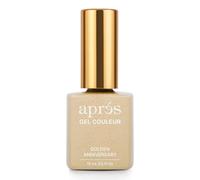 APRÉS Gel Color Nail Polish 15 ml, All That Glitters Collection, No Wipe, Highly Pigmented, Medium Viscosity with Brush-X Nail Art Brush - Salon Quality | HEMA & TPO-Free (Golden Anniversary - G08)