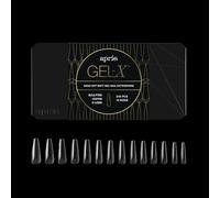 Apres Gel-X® Coffin Box of Nail Tips | 280 Soft Gel Tips, 14 Sizes 00-9 | Half-sizes Included (Sculpted Coffin Extra Long Box, 280 Count)