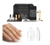 Aprés Gel-X® Professional Nail Extension Starter Kit, 14 Sizes with Half Sizes, Soft Gel-X Tips, HEMA/TPO-Free System for Sensitive Nails (Natural Almond Short)