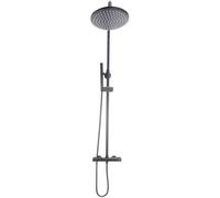 Apres Gunmetal Round Rigid Riser Shower Corso Bathrooms