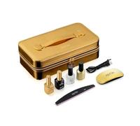 Apres Nail Gel-X™ Professional Nail Gel Kit with pH Ligation, Non-Acid Gel Base, X-Lite LED Light, 100/180 Grit Frosted Edge and Vegan Varnish Black Case