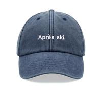 Après ski Baseball Cap Vintage Washed Unisex Dad Hat Adjustable Blue Denim