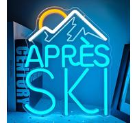 Apres Ski Neon Sign Ski Social Club Neon Sign for Wall Decor Dimmable Led Signs Neon Light Sign for Ski Party Bar Resort Light Up Sign for Skier Cafe Man Cave