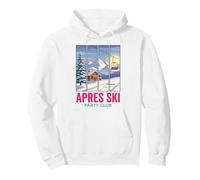 Apres Ski Party Club Winter Mountain Ski Lift Scene Pullover Hoodie