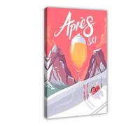 Apres Ski Poster Canvas Poster Bedroom Decor Landscape Office Room Decor Gift Frame: 16x24inch(40x60cm)