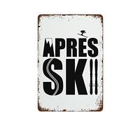 Après Ski Poster,Ski Chalet Home Decor,Lodge Wall Art Vintage Metal Sign For Home Cafes Store Pubs Office Club Sign Gift Plaque Tin Sign Wall Decor 8x12inch