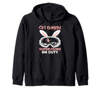 Apres-ski SNOW BUNNY SUPERVISION ON DUTY Funny Ski Trainer Zip Hoodie