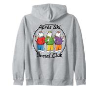Après Ski Social Club Tee Funny Skiing Ski Polar Bear Zip Hoodie